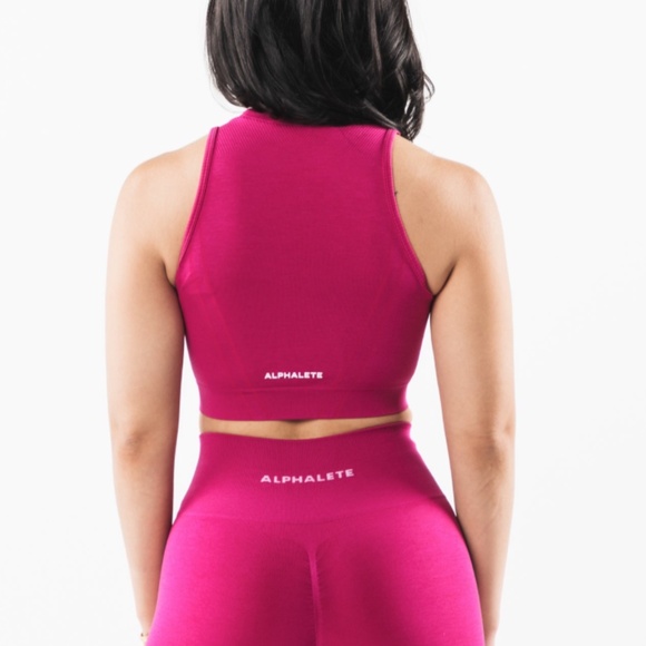 Alphalete Stratus Crop Tank - Magenta - Picture 2 of 4